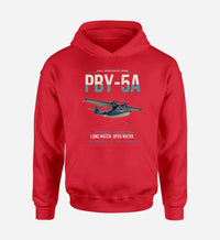 Thumbnail for PBY-5A Catalina design on red double-side hoodie, single-side print