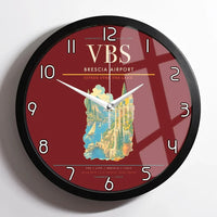 Thumbnail for Brescia Airport (VBS) design on dark red framed wall clock