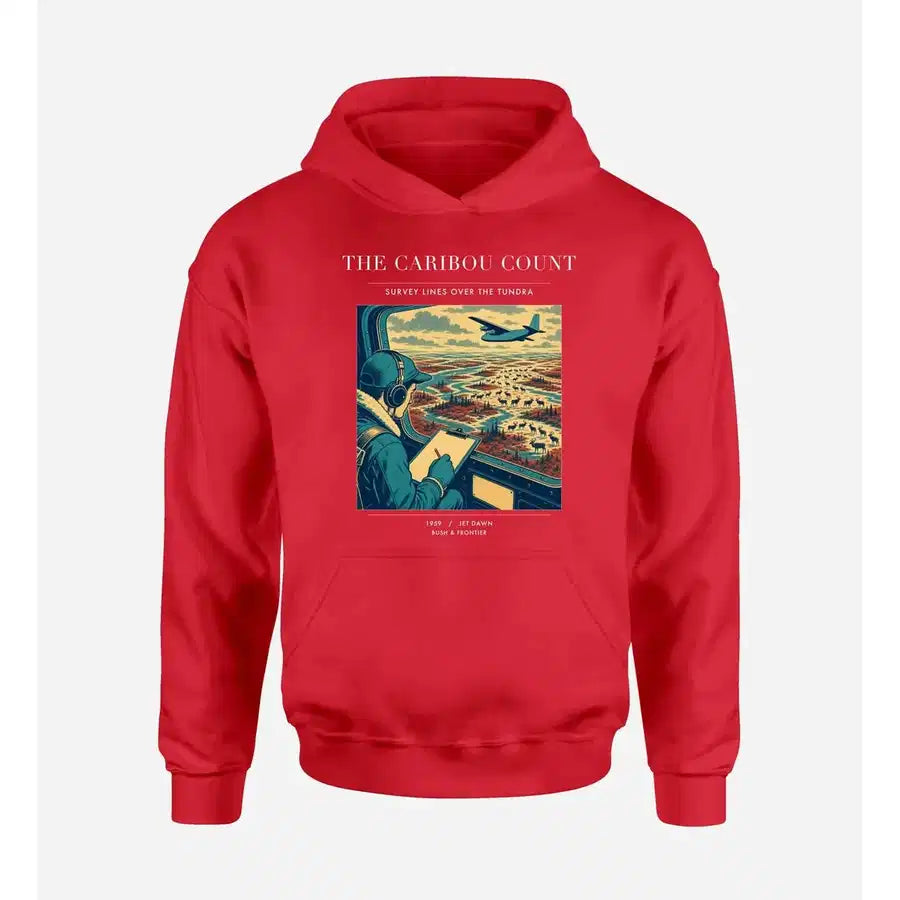 VINTAGE G4198 - The Caribou Count - Premium Hoodie design on red premium