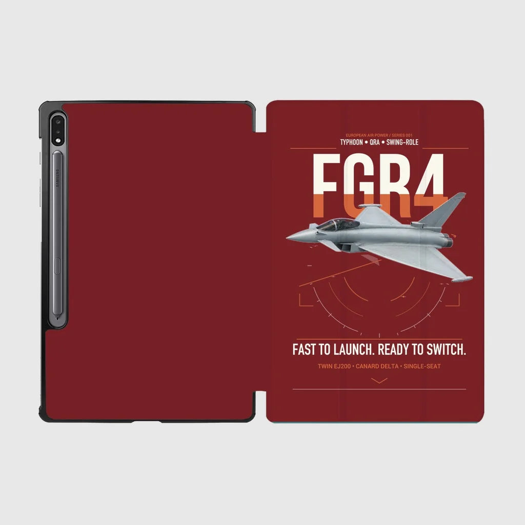 Eurofighter Typhoon FGR4 design on dark red samsung tablet tablet case