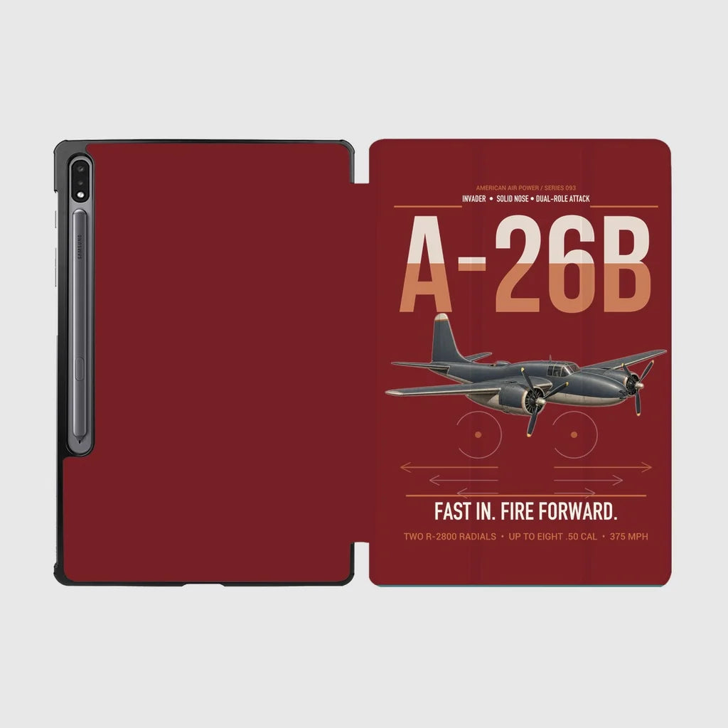A-26B Invader design on dark red samsung tablet tablet case