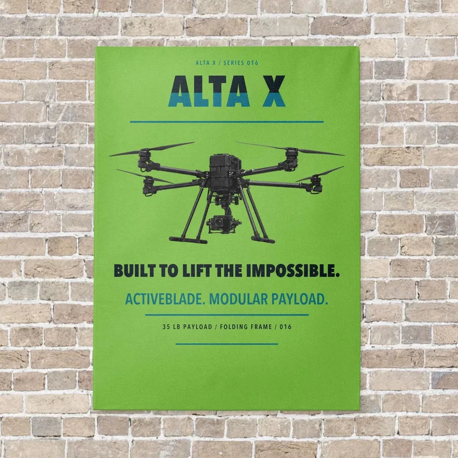 Freefly Alta X vertical canvas print - no frame - light green background