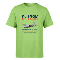 Thumbnail for C-123K Provider design on light green double-side t-shirt, single-side print
