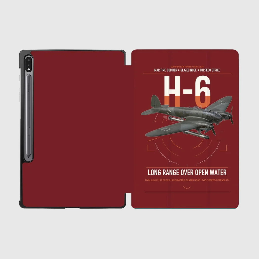 Heinkel He 111H-6 design on dark red samsung tablet tablet case