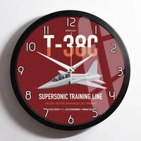 Thumbnail for T-38C Talon design on dark red framed wall clock
