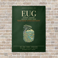 Thumbnail for Eugene Airport Mahlon Sweet Field EUG - Canvas Framed - Dark Green