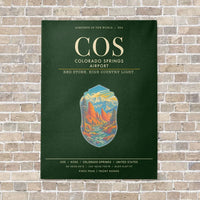 Thumbnail for Colorado Springs Airport COS - Canvas Framed - Dark Green
