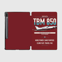 Thumbnail for Socata TBM 850 design on dark red samsung tablet tablet case