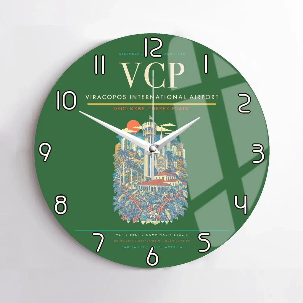 Viracopos International Airport VCP Wall-Clock No-Frame - Green