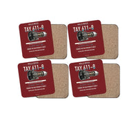 Thumbnail for TAY 611-8 design on dark red 4 pieces set coaster