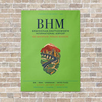 Thumbnail for Birmingham-Shuttlesworth International Airport BHM vertical canvas print - no frame - light green background