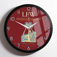 Thumbnail for Lome-Tokoin International Airport (LFW) design on dark red framed wall clock