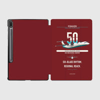 Thumbnail for Fokker 50 design on dark red samsung tablet tablet case