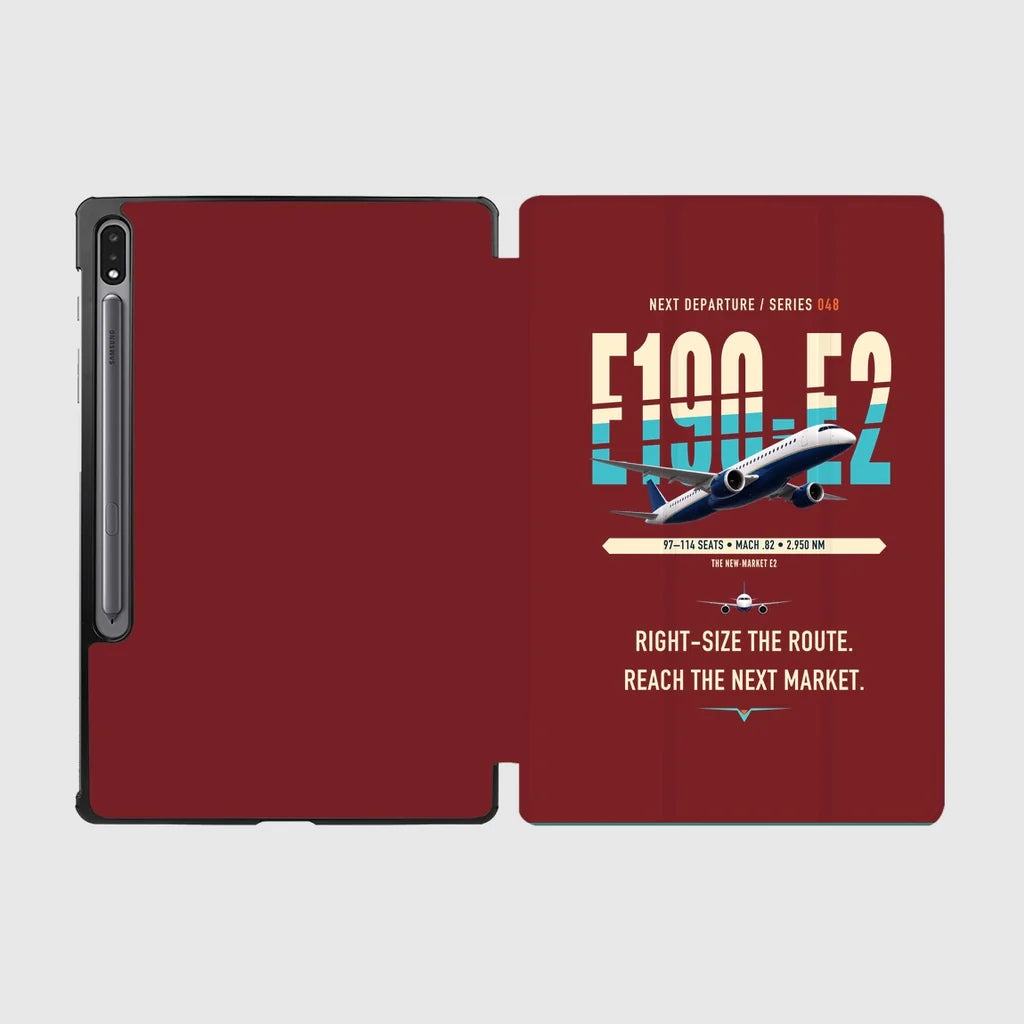 Embraer E190-E2 design on dark red samsung tablet tablet case