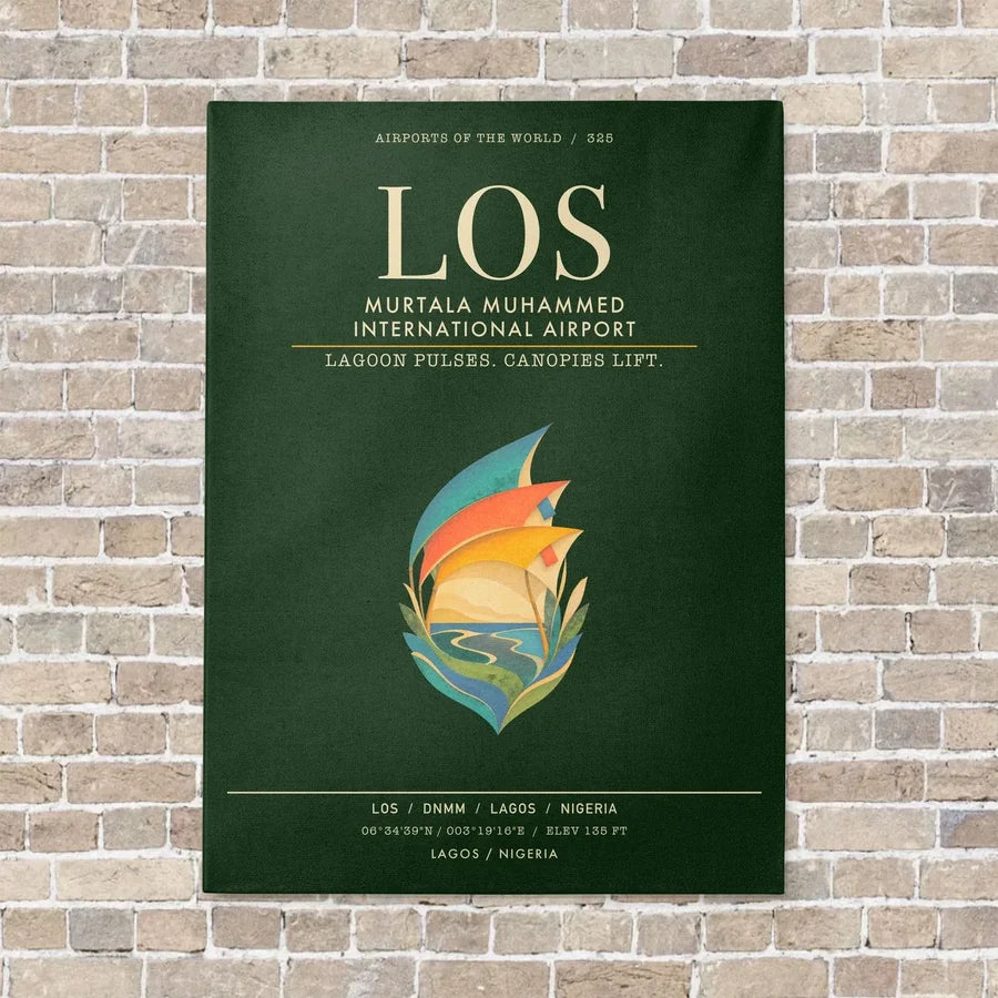 Murtala Muhammed International Airport LOS - Canvas Framed - Dark Green