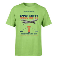 Thumbnail for Airbus A330 MRTT design on light green t-shirt, single-side print
