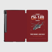 Thumbnail for Leonardo CH-149 Cormorant design on dark red samsung tablet tablet case