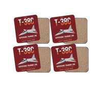 Thumbnail for T-38C Talon design on dark red 4 pieces set coaster