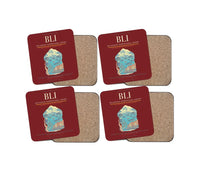 Thumbnail for Bellingham International Airport BLI Coaster 4-Pieces-Set - Dark Red