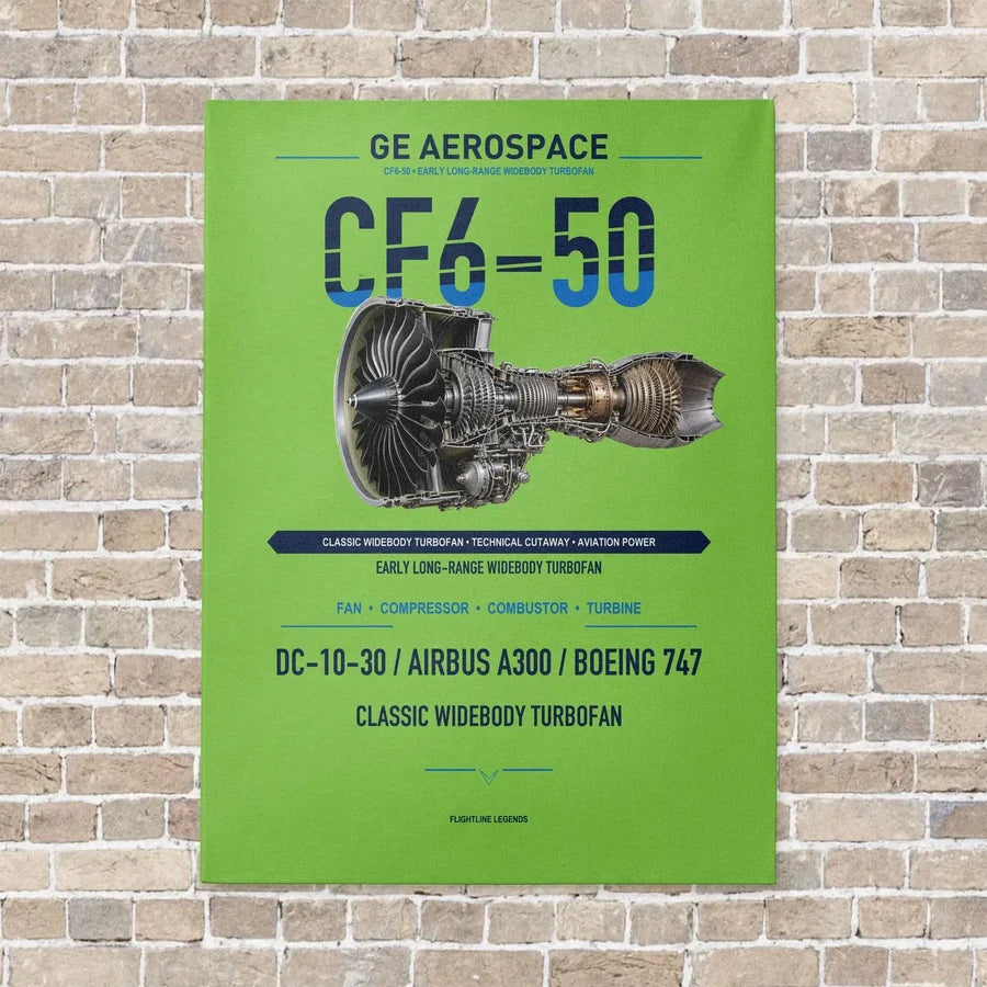 CF6-50 vertical canvas print - no frame - light green background