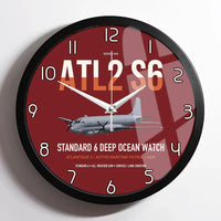 Thumbnail for Atlantique 2 Standard 6 design on dark red framed wall clock