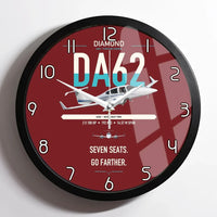 Thumbnail for Diamond DA62 design on dark red framed wall clock
