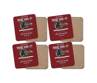 Thumbnail for TRENT XWB-97 design on dark red 4 pieces set coaster