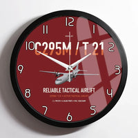 Thumbnail for Airbus C295M T.21 design on dark red framed wall clock