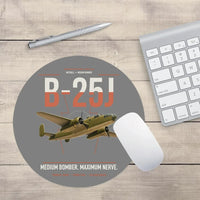 Thumbnail for B-25J Mitchell design on gray round mouse pad