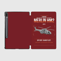 Thumbnail for Leonardo AW101 Merlin HM2 design on dark red samsung tablet tablet case