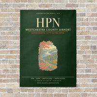 Thumbnail for Westchester County Airport HPN - Canvas Framed - Dark Green