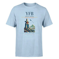 Thumbnail for Iqaluit Airport (YFB) T-Shirt single-side front print in Light Blue | iqaluit-airport-yfb-double-side-t-shirt