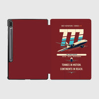 Thumbnail for Boeing 777F design on dark red samsung tablet tablet case