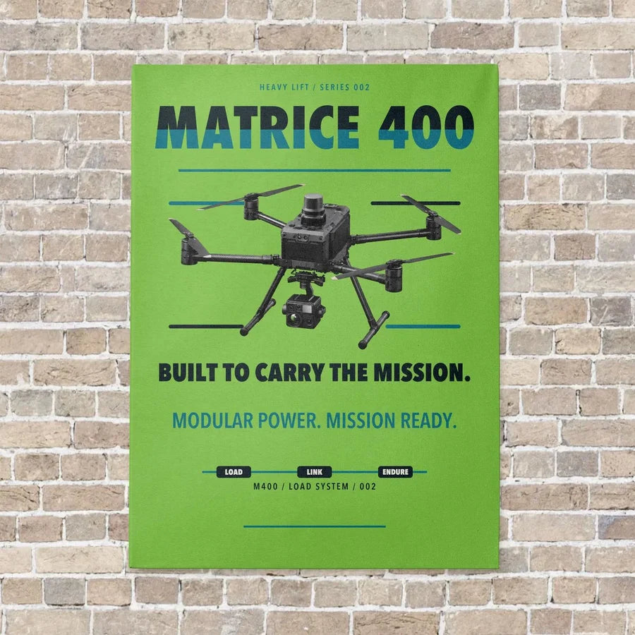 DJI Matrice 400 vertical canvas print - no frame - light green background