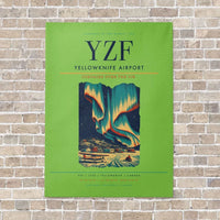 Thumbnail for Yellowknife Airport YZF vertical canvas print - no frame - light green background