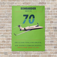 Thumbnail for Bombardier Learjet 70 vertical canvas print - no frame - light green background