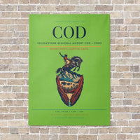 Thumbnail for Yellowstone Regional Airport COD — Cody vertical canvas print - no frame - light green background