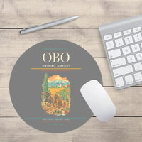 Thumbnail for Obihiro Airport (OBO) design on gray round mouse pad