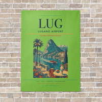 Thumbnail for Lugano Airport LUG vertical canvas print - no frame - light green background