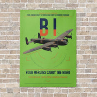 Thumbnail for Avro Lancaster B I vertical canvas print - no frame - light green background