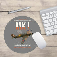 Thumbnail for Hawker Hurricane Mk I design on gray round mouse pad