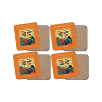 Thumbnail for The Four Fours Flight - Designed Coasters design on orange 4-pieces-set