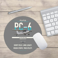 Thumbnail for Pilatus PC-6 Porter design on gray round mouse pad