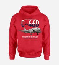 Thumbnail for C-46D Commando design on red double-side hoodie, single-side print