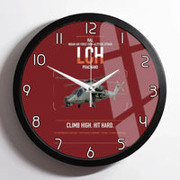 Thumbnail for HAL LCH Prachand design on dark red framed wall clock