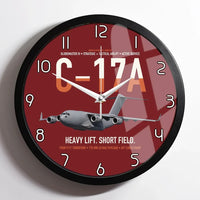 Thumbnail for C-17A Globemaster III design on dark red framed wall clock