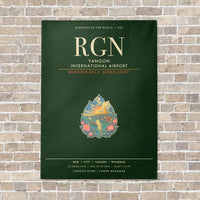 Thumbnail for Yangon International Airport RGN - Canvas Framed - Dark Green