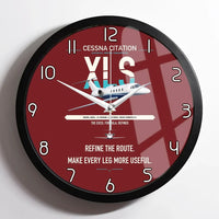 Thumbnail for Cessna Citation XLS design on dark red framed wall clock