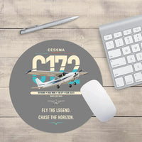 Thumbnail for Cessna 172 Skyhawk design on gray round mouse pad