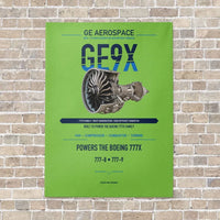 Thumbnail for GE9X vertical canvas print - no frame - light green background
